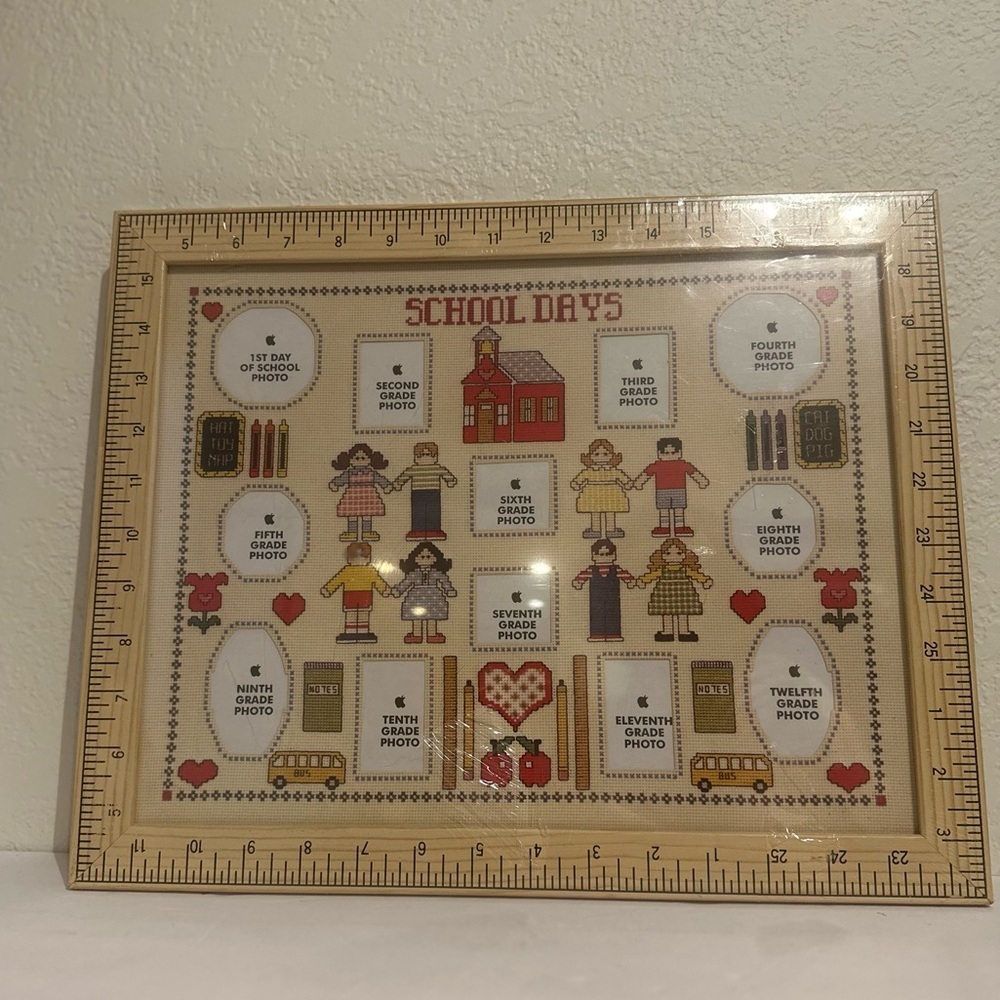 Silverwood Products | School Days Photo Frame 1st-12th Grade Wood Ruler NWT